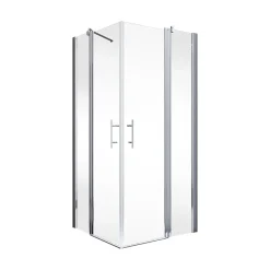 Accès d'angle droit avec porte de douche battantes, 90 x 90 cm, Schulte, NewStyle, verre transparent anticalcaire