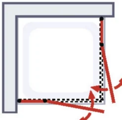 Accès d'angle droit avec porte de douche battantes, 90 x 90 cm, Schulte, NewStyle, verre transparent anticalcaire