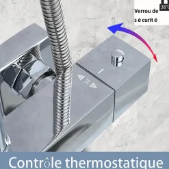 AICA Colonne de douche thermostatique, avec mitigeur thermostatique