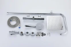 AICA colonne de douche thermostatique en laiton, douche de tête carrée, 3 jets