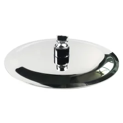 AICA Colonne de douche thermostatique chromée, avec douche de tête ronde et douchette à main réglable en plusieurs modes