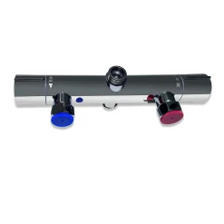AICA colonne de douche thermostatique en laiton, douche de tête carrée, 3 jets
