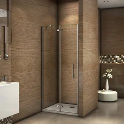 Aica Paroi De Douche Pivotante 100x185cm En 6mm Verre Sécurité Anticalcaire, Installation En Niche