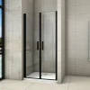 Aica Porte De Douche Battante Noir Mat 80x200cm En 8mm Verre Anticalcaire