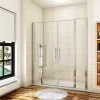 Aica Porte De Douche Battante 150x197cm Porte Battante Avec 2 éléments Fixes En 6mm Verre Anticalcaire