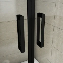 Aica Porte De Douche Battante Noir Mat 90x200cm En 8mm Verre Anticalcaire