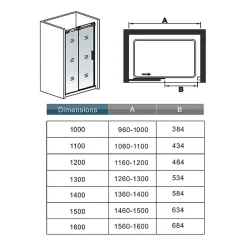 Aica Porte De Douche Coulissante 120x195cm En 8mm Verre Anticalcaire
