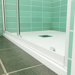 Aica Porte De Douche Coulissante 100x190cm Profilé Blanc Installation En Niche