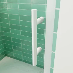 Aica Porte De Douche Coulissante 100x190cm Profilé Blanc Installation En Niche