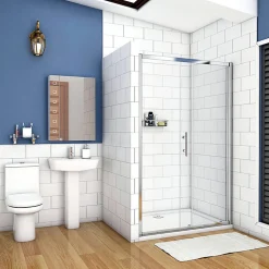 Aica Porte De Douche Coulissante 140x190cm Transparente Chromé