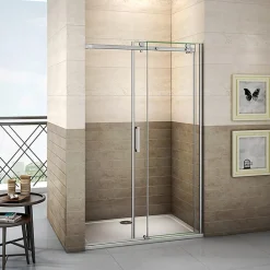 Aica Porte De Douche Coulissante 160x195cm En 8mm Verre Anticalcaire