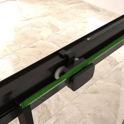 Aica Porte De Douche Noir Mat 160x195cm Porte De Douche Avec L'amortisseur Porte Coulissante En 8mm Verre Anticalcaire