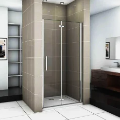 Aica Porte De Douche Pivotante Et Pliante 76cm Verre Trempé Anticalcaire Hauteur 185cm