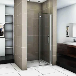 Aica Porte De Douche Pivotante Et Pliante 76cm Verre Trempé Anticalcaire Hauteur 185cm