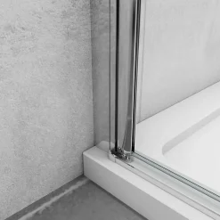 AICA porte de douche pivotante 100x185cm porte de douche pliante avec un élément fixe en 6mm verre anticalcaire