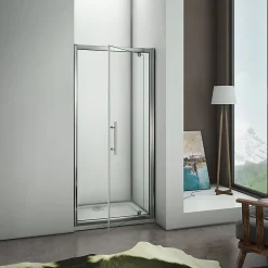 Aica Porte De Douche 80x185 Cm Porte Pivotante Installation En Niche Verre Securit