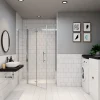 AICA porte de douche 100x185cm en verre anticalcaire 2 verres mobile et un verre fixé