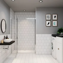 AICA porte de douche 100x185cm en verre anticalcaire 2 verres mobile et un verre fixé