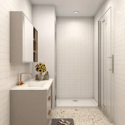 AICA porte de douche 100x185cm 6mm verre clair trempé sécurit