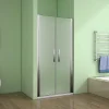 Aica Porte De Douche 120x185cm Porte Battante Verre Satiné Et Anticalcaire Porte Battante En Niche
