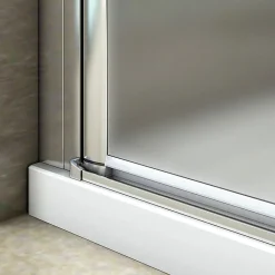 Aica Porte De Douche 100x185cm Porte Battante Verre Satiné Et Anticalcaire Porte Battante En Niche