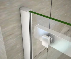 Aica Porte De Douche 150x195cm Coulissante En Niche En 8mm Verre Anticalcaire