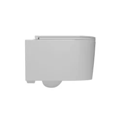 AICA WC Suspendu Sans Bride Avec Abattant Soft-Close - Blanc 52,5x36x36cm
