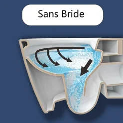 AICA WC Suspendu Sans Bride Avec Abattant Soft-Close - Blanc 52,5x36x36cm