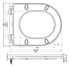 AICA WC Suspendu Sans Bride Avec Abattant Soft-Close - Blanc 52,5x36x36cm