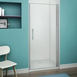 Aica 80x187cm Porte Pivotante Porte De Douche Paroi De Douche En Niche Verre Anticalcaire