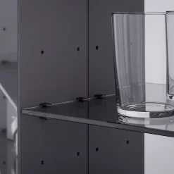 Amoire de toilette MFC 3 portes miroirs, éclairage LED, prise de courant intérieure + 4 tablettes verre, 120x71x19cm (LxHxP), VARO
