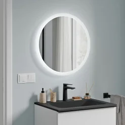 Amoire de toilette suspendue 40x19x72,5cm (LxPxH), 1 porte mirroir, éclairage LED + prise électrique, Charnières mobiles, NEO