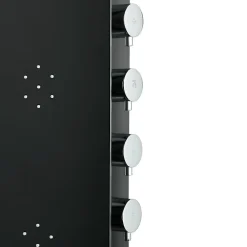 Anima Colonne de douche murale en aluminium avec mitigeur 4 fonctions, cascade et jets massants, noir (ALUSHOWERC)