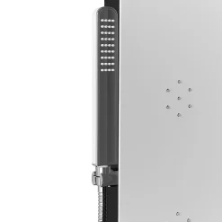 Anima Colonne de douche murale en aluminium avec mitigeur 4 fonctions, cascade et jets massants, blanc (ALUSHOWER)
