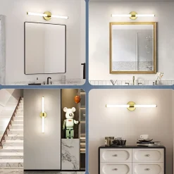 Applique murale de salle de bain à LED NETTLIFE 8W, lampe de salle de bain, applique murale 4000K IP44