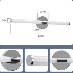 Applique murale de salle de bain NETTLIFE LED - 8W 60CM 4000K IP44