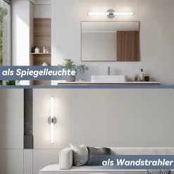 Applique murale de salle de bain NETTLIFE LED - 8W 60CM 4000K IP44