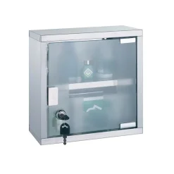 Armoire à pharmacie à clé Acier Inox verre MSV