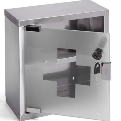 Armoire à pharmacie à clé Acier Inox verre MSV