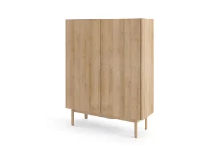 Armoire : 2 Portes, 3 Étagères, Chêne Riviera, 97 X 122 X 37 Cm