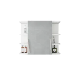 Armoire à miroir salle de bain meuble cabinet toilette murale blanc 80x64x21 cm