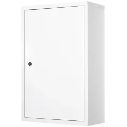 Armoire à pharmacie 2 étagères 3 niveaux verrouillable dim. 40L x 18l x 60H cm 2 clés métal blanc