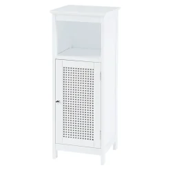 Armoire basse de salle de bain Karlsoey avec 1 porte MDF PVC 80 x 30 x 28 cm blanc en.casa