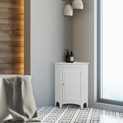 Armoire d angle en bois blanche Teamson Home