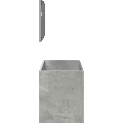 Armoire de bain avec miroir gris béton bois d'ingénierie vidaXL