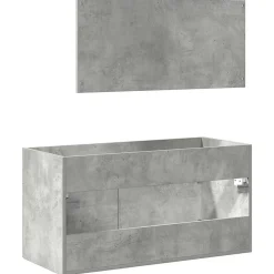 Armoire de bain avec miroir gris béton bois d'ingénierie vidaXL