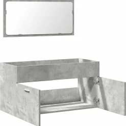 Armoire de bain avec miroir gris béton bois d'ingénierie vidaXL