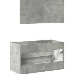 Armoire de bain avec miroir gris béton bois d'ingénierie vidaXL