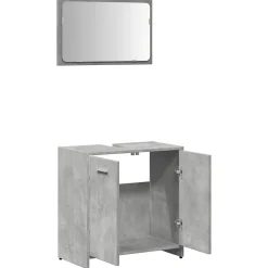 Armoire de bain avec miroir gris béton bois d'ingénierie vidaXL