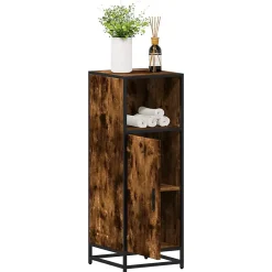 Armoire de bain chêne fumé 35x37,5x100cm bois d'ingénierie vidaXL